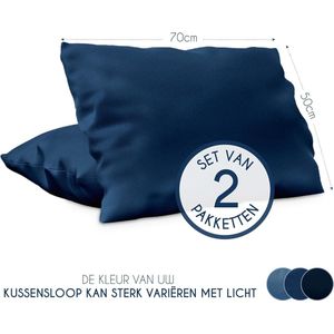 Kussensloop 50x70 Donkerblauw Microvezel OEKO TEX door - 100% Polyester - Kussenslopen Comfortabele Hypoallergene