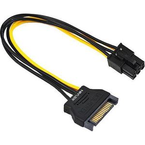 SATA Power kabel - 15 Pin naar 6 Pin - PCI Express PCI-E Converter voor videokaart