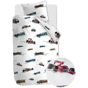 Dekbedovertrek Beddinghouse Kids Race Cars - Wit