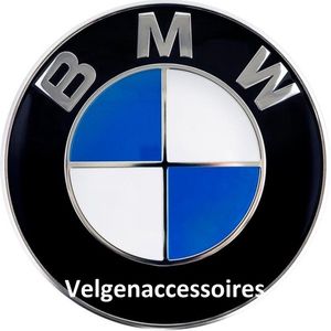 Tip: Set van 4 Originele BMW Stickers 70mm - OEM Product - voor originele BMW velgen naafkappen logo embleem all season banden 1 2 3 4 5 6 7 serie - Embleem - Logo