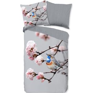 Pure Dekbedovertrek ""blauwborst vogel"" - Grijs - (135x200 cm) - Microfiber