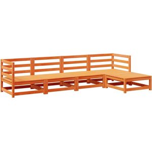 vidaXL Loungeset - Loungesets - Tuinset - Tuinbank - 5-delige Loungeset massief grenenhout wasbruin