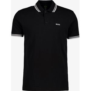 HUGO BOSS Paddy regular fit polo - heren polo korte mouw - zwart (contrast) - Maat: L