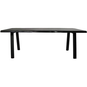 HSM Collection Eettafel Rechthoekig Edge 220cm Zwart Acaciahout/Metaal