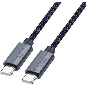 HOCO - USB-C naar USB-C kabel - Quick Charge 3.0 - 240W - 1.8 meter - Donker Blauw