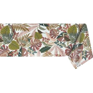 Raved Tafelzeil Jungle  140 cm x  220 cm - Wit - PVC - Afwasbaar