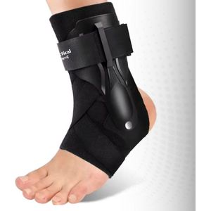 Enkelbrace met Zijstabilisatoren en Spalk – Verstelbare Ondersteuning voor Sport, Herstel en Pijnverlichting – Geschikt voor Sporters en Niet-Sporters - Maat S 34-37