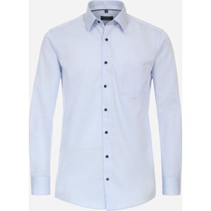 Redmond comfort fit overhemd - popeline - blauw - Strijkvriendelijk - Boordmaat: 51/52