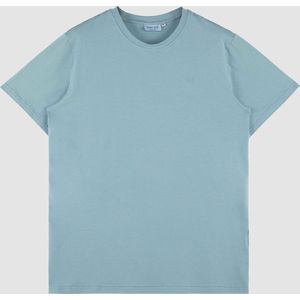 Vercate - Knitted T-Shirt - Korte Mouw - Lichtblauw - Blauw - Regular Fit - Excellent Katoen - Maat L