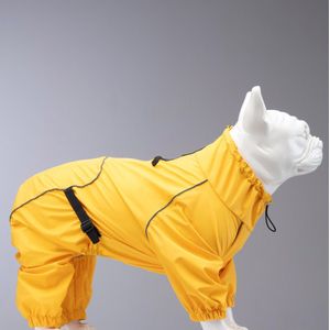 Lindo Dogs - Honden regenjas - Hondenjas - Hondenkleding - Regenjas voor honden - Waterproof/Waterdicht - Poncho - Quattro Vega - Geel - Maat 8