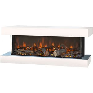 Xaralyn Disegno S wandhaard 90 cm wit - 3-zijdige elektrische LED sfeerhaard - 1400 Watt verwarming - afstandsbediening