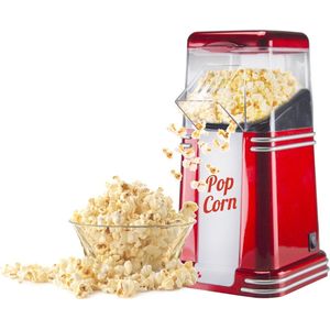 Popcorn Machine - Popcorn Maker - Antiaanbaklaag - Heteluchtcirculatie - 1200 W - 260 ML - Rood & Wit