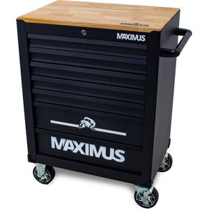 Gereedschapswagen Gevuld – 215-Delig – Massief Houten Werkblad – Professionele Kwaliteit – Stevige en Complete Werkplaatswagen | Maximus
