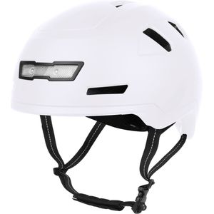 VINZ Nevis Speed Pedelec Helm Mat Wit | NTA 8776 goedgekeurd | Snorfiets helm Snorscooter | Geschikt voor Helmplicht Blauw Kenteken