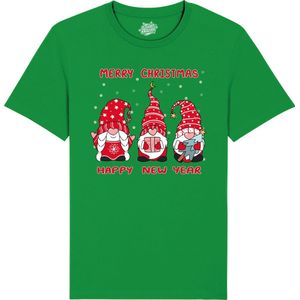 Christmas Gnomies Rood - Foute kersttrui kerstcadeau - Dames / Heren / Unisex Kerst Kleding - Grappige Feestdagen Outfit - - Kinder T-Shirt - Kelly Groen - Maat 12 jaar