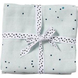 Hydrofiele doeken XL set van twee dreamy dots - blue