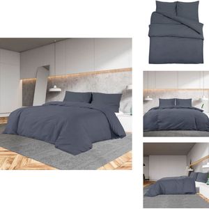 vidaXL Dekbed - Dekbedden - Dekbedovertrek - Overtrek - Dekbedovertrekset lichtgewicht 260x240 cm microvezel antraciet