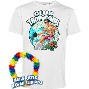 T-shirt Surfing Time | Toppers in Concert 2024 | Club Tropicana | Hawaii Shirt | Ibiza Kleding | Wit | maat XXXL