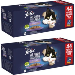 2x Felix - Elke Dag Feest Mix Selectie in Gelei Multipack - Kattenvoer - 44x85g