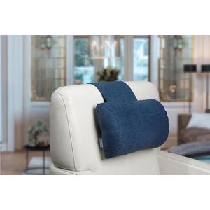 Finlandic hoofdkussen F01 blauw voor relax fauteuil- luxe nekkussen met contragewicht voor sta op stoel - comfortabele stoffen hoofdsteun - in hoogte verstelbaar