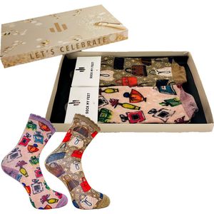 Sock My Feet geschenkdoos sokken dames 39 42 - cadeau voor vrouw - duurzaam - naadloos - Perfume Handbag