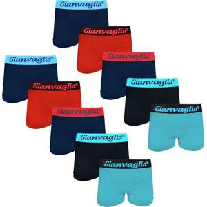 Gianvaglia 10-Pack jongens boxershorts - Blauw/Rood - 134