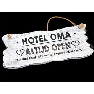 Tekstbord - Hotel Oma - Knuffels - Altijd Open - Moederdag