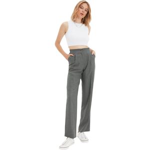 Trendyol Petrol Straight/Straight Cut Geweven Stoffen Broek Twoaw22Pl0321