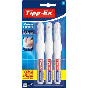 Tipp-ex Shake n Squeeze Correctiepen- 3 Correctiepennen met vloeistof - 8ml