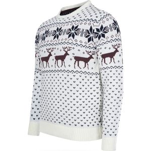 Cappuccino Italia - Heren Sweaters Noorse Trui - Wit - Maat M