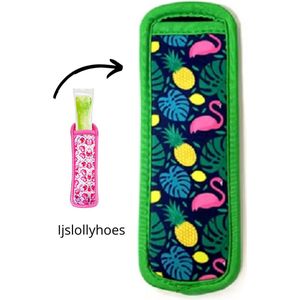 Ijslollyhoes - Ijsjeshouder - Popsicle Holder - Houder Voor Push Up Ijsjes - Lange Ijsjes Houder - Tube Ijsjes Houder - Ijs Stick Houder - Vriesijsjes - Multicolor Flamingo