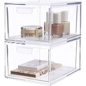 2 stuks ladebox badkamerorganizer - cosmetica-organizer lade opbergdoos - badkamerkast organizer .