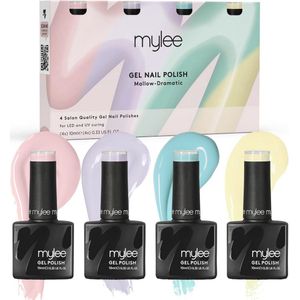 Mallow-Dramatic Gelnagellak Set - 4 x 10 ml voor Professioneel en Thuisgebruik - UV/LED, Nagelkunst, Manicure en Pedicure