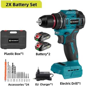 Jurrys Accuboormachine - Inclusief 2 Batterijen - Accessoires - Eu Charger - Draadloos - Elektrisch - Makita 18-v21