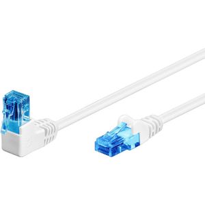 UTP CAT6A 10 Gigabit Netwerkkabel - 1 kant haaks - CCA - 0,5 meter - Wit