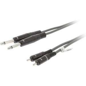 Sweex 2x 6,35mm Jack - Tulp stereo audio kabel - 3 meter