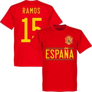 Spanje Ramos Team T-Shirt 2020-2021 - Rood - XS