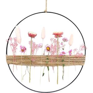 Afgewerkte wandkrans - decoratieve krans - geschikt voor voordeur - 1 stuk - kleurrijk - natuurlijk