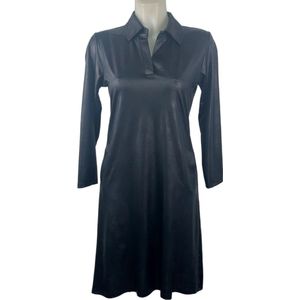 Stijlvolle Leather-Look Jurk met Lange Mouwen – Perfect voor de Winter - In 5 maten