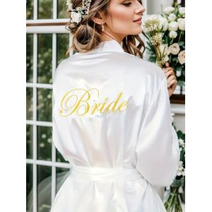 Bruidsbadjas - Badjas voor bruid - Badjas met Bride - Bruids nachtjapon - Badjas met bruid - Maat L - Bride to be - vrijgezellenfeest