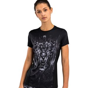 Venum Tiger Dames Dry Tech T-Shirt Zwart Zilver - L