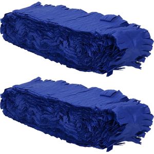 2x stuks feest/verjaardag versiering slingers donkerblauw 24 meter crepe papier - Feestartikelen