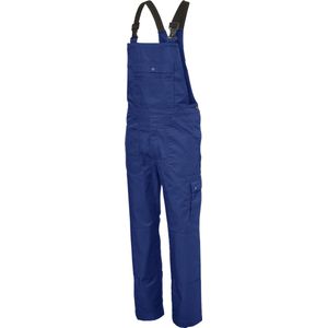 KLM - Amerikaanse Overall WANGEN (tuinbroek, BIB, bretelbroek) - polyester/katoen 245g/m2- Blauw (Kobalt/Royal Blue)