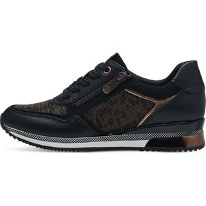 MARCO TOZZI MT Soft Lining, rem. Sock Dames Sneaker Low - BLACK/COPPER - Maat 36