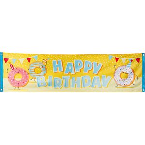 Boland - Polyester banner Donut 'Happy Birthday' - Pastel - Pastel