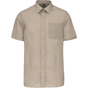 Overhemd Heren XXL Kariban Korte mouw Beige 65% Polyester, 35% Katoen