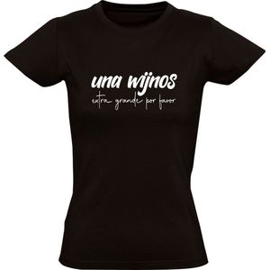 Una Wijnos extra grande por favor Dames T-shirt | wijn | wijnen | spanje | ibiza | mallorca | spaans | mexico | vakantie | Shirt
