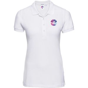 FitProWear Slim-Fit Polo Rosa Dames - Wit - Maat L - Poloshirt - Sportpolo - Slim Fit Polo - Slim-Fit Poloshirt - T-Shirt - Katoen polo - Polo -  Getailleerde polo dames - Getailleerd poloshirt - Witte polo