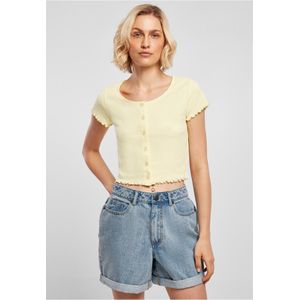 Urban Classics - Cropped Button rib Crop top - 3XL - Geel