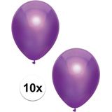 10x Paarse metallic ballonnen 30 cm